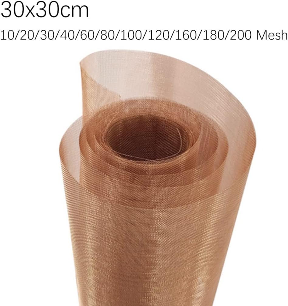 1pcs Brass Braided Wire 30x30cm, Filter Mesh Fabric Copper Mesh Lab Supplies Dry Mesh(180 Mesh)