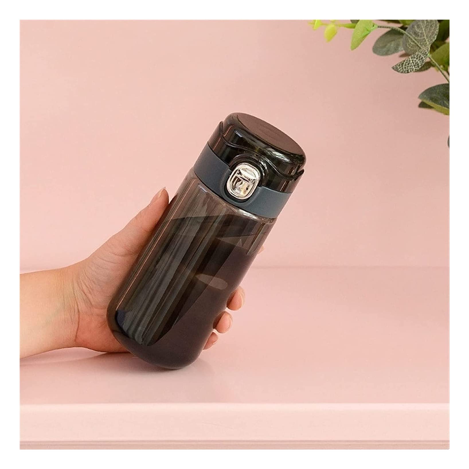 Bouteille d'eau Tasse À Eau En Plastique Transparente Sports De Plein Air Portable Coupe Anti-goutte Protection De L'environnement Bouteille À Boire Bouteille Isotherme Gourde Sport ( Blue : Black , S