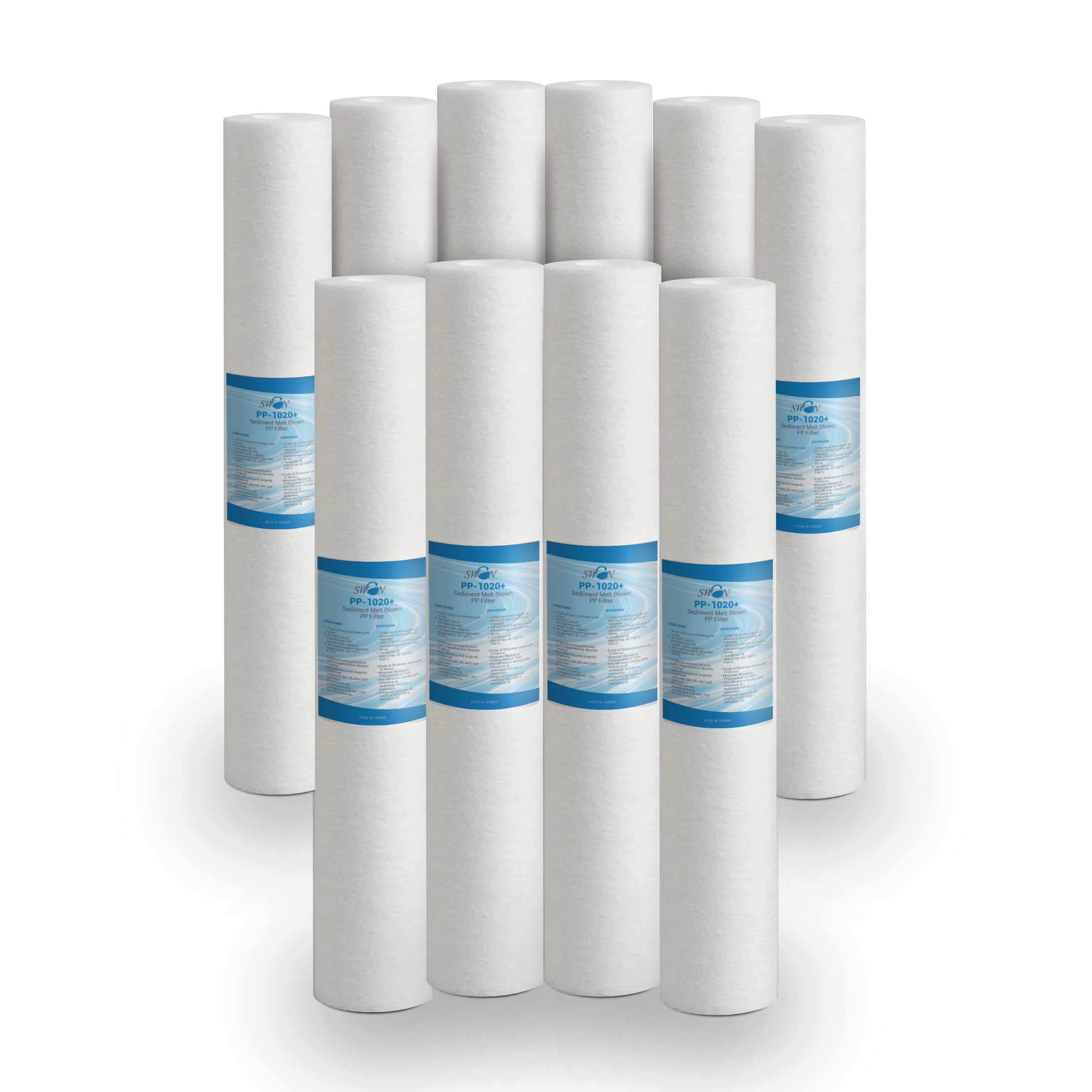 Sedimentfilter 20 Zoll 10 Mikron Entfernt Sand, Schlamm, Rostpartikel und hängende Verunreinigungen bis zu 10 Mikron aus Polypropylen, 10 Stück