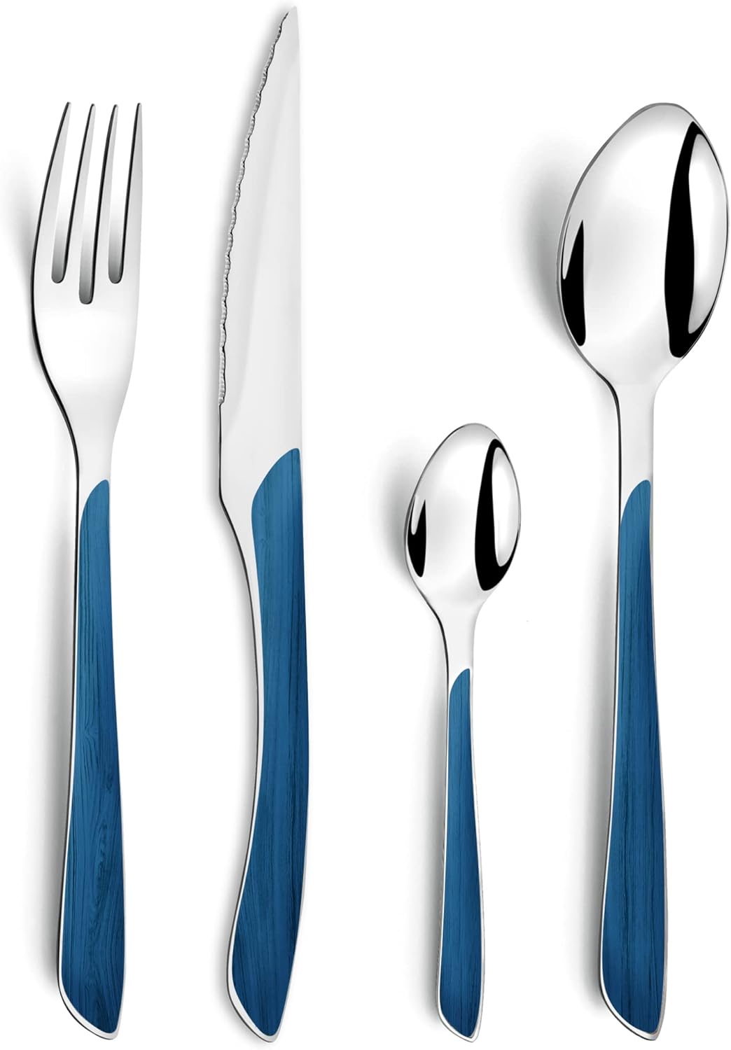 Set Posate Amefa Eclat Nature 24 Pezzi - Acciaio Inox, Manico Effetto Legno Scuro - Foto 6