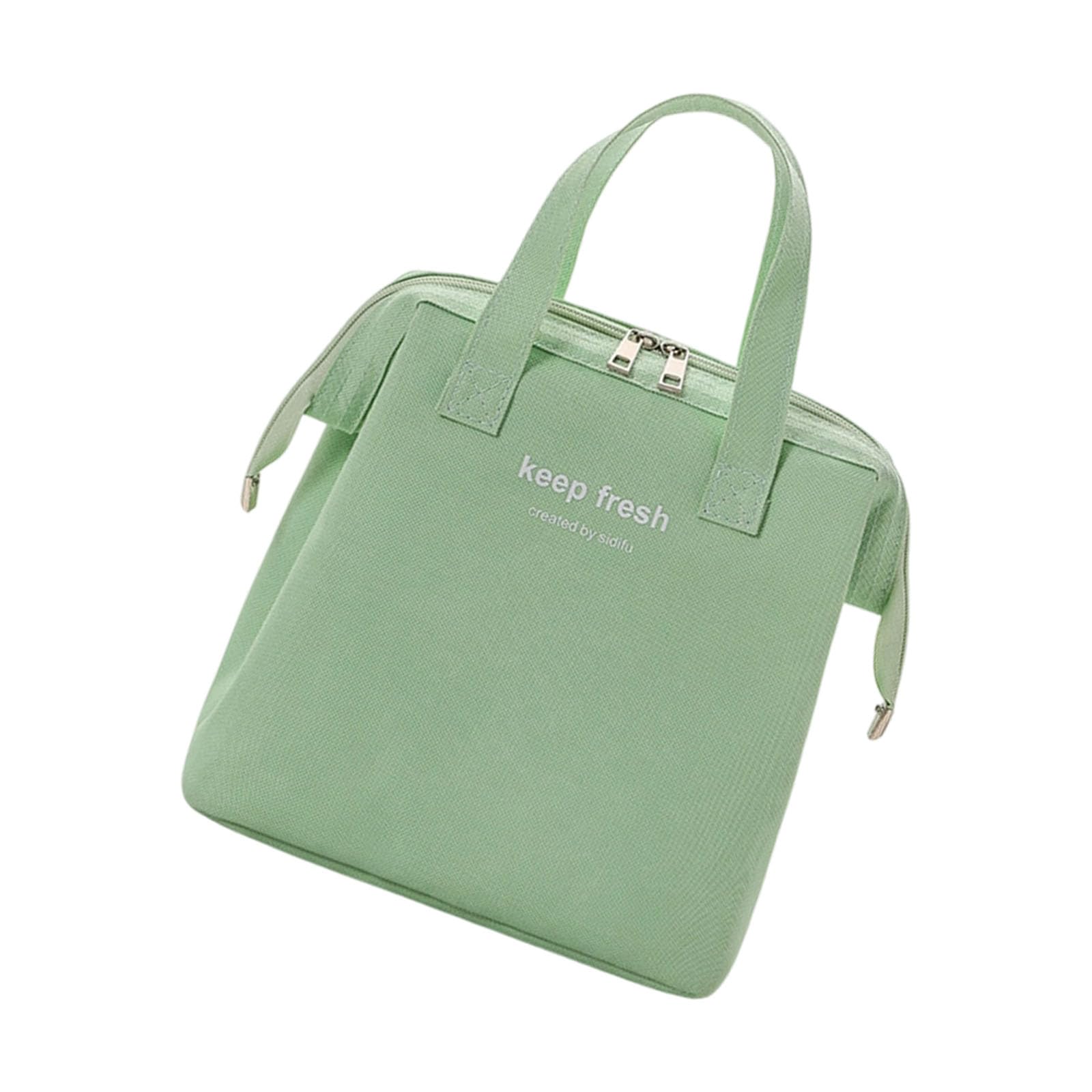 Jazuaiao Insulated Food Bag Leakproof Thermal Compartment Macaron Colored Lunch Carriers for Adults Oxford Fabric Lunch Bag