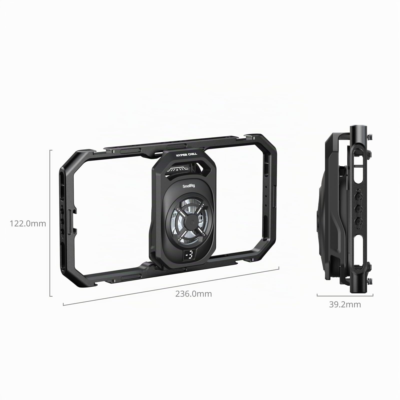 SmallRig Jaula universal Hyper Chill Cooling para iPhone/Android, con enfriador activo de 15 W y adaptador USB-C 2 en 1 y soporte para banco de energía, teléfonos compatibles de 2.5 a 3.1 pulgadas