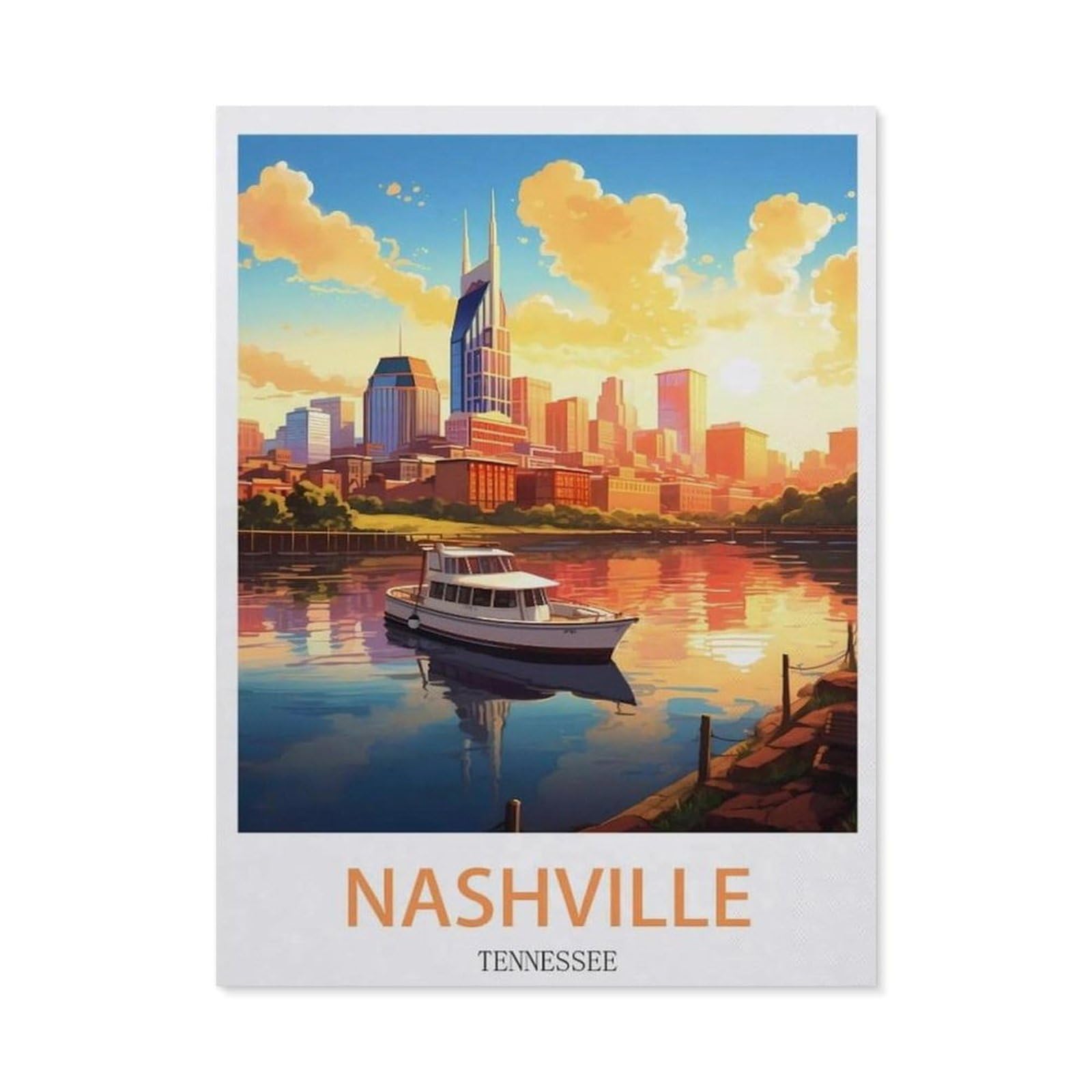 Metal Sign Tin Sign，Nashville Tennessee，Metal Signs Office Personalised Sign Vintage Metal Sign Home Wall Room Decoration(15x30cm）6x12 inch-EC78