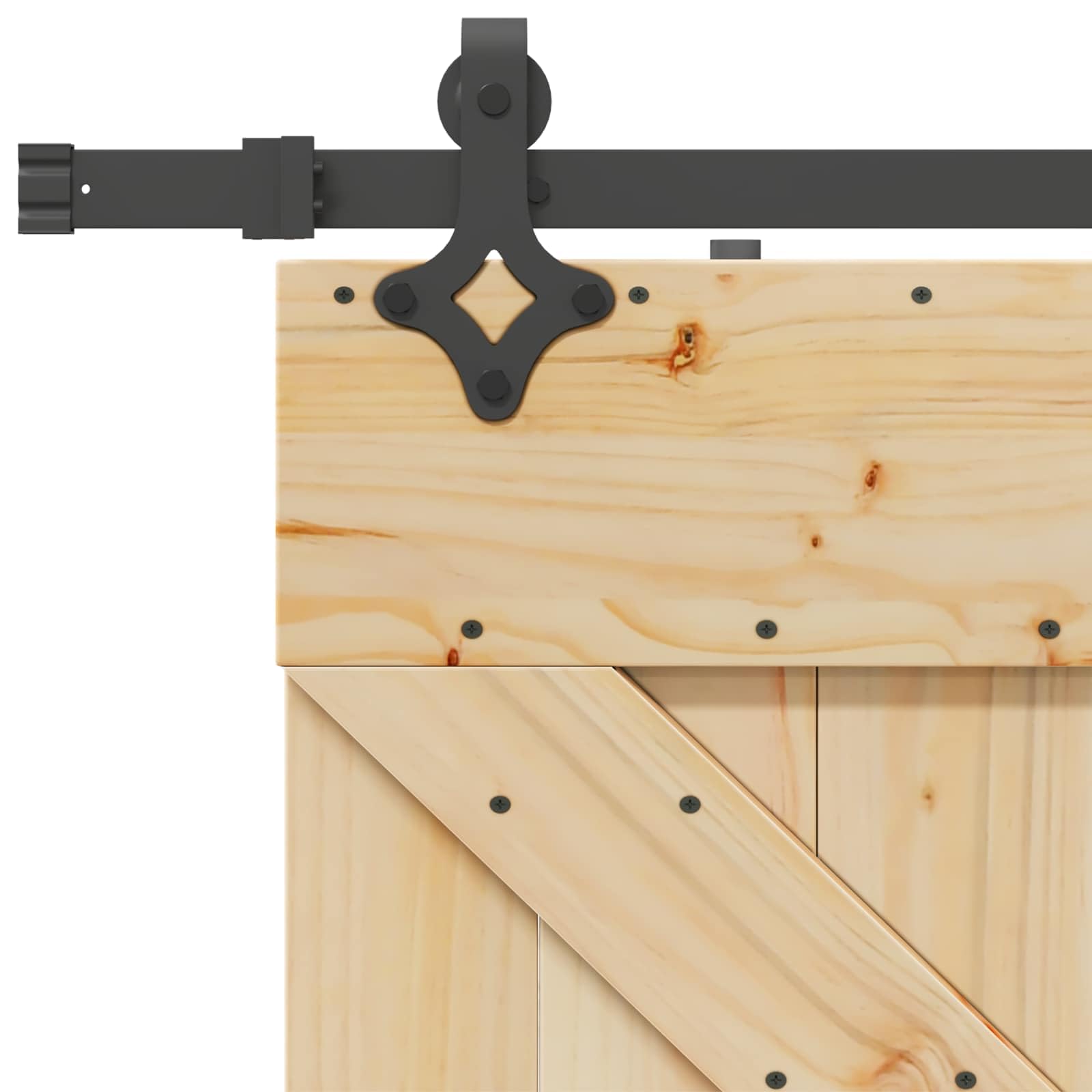 vidaXL Porta scorrevole NARVIK Naturale e Nero 80 x 210 cm (152,5 cm)