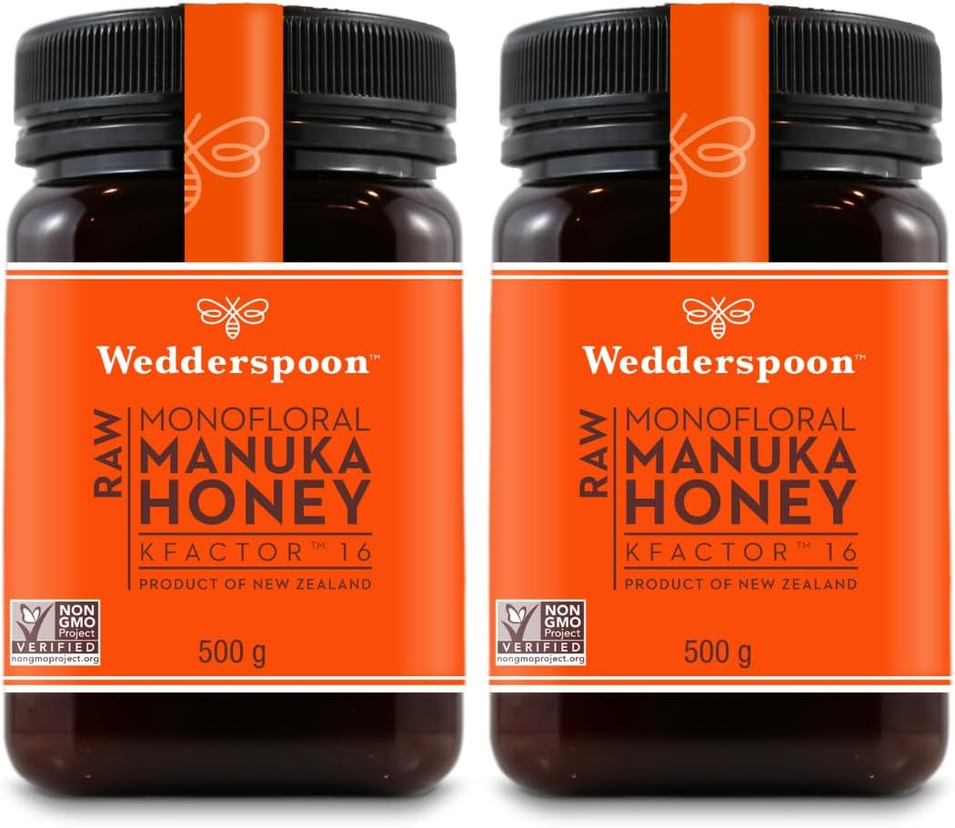 Wedderspoon KFactor 16+ Raw Manuka Honey 500g | Premium New Zealand Monofloral | Minimum 75% Pollen Count | Triple-Filtered, Creamed | GMO-Free, BPA-Free | Supports Digestive & Immune Health (2)