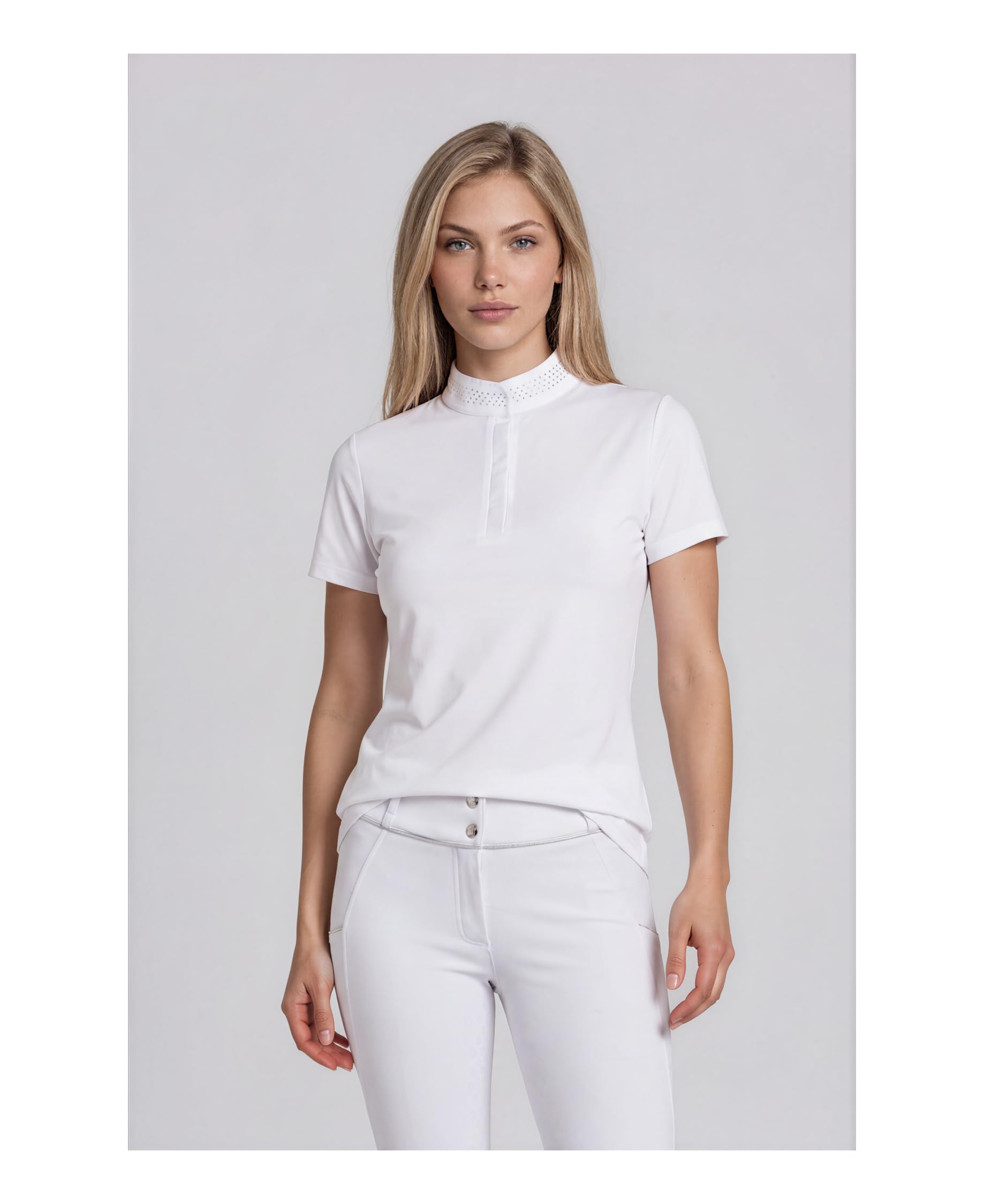 Damen Turniershirt München Kurzarm, leichtes und atmungsaktives Reitshirt für Turnier und Training im Sommer