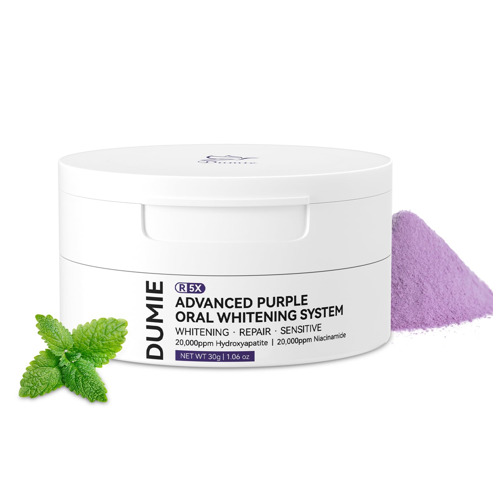 Teeth Whitening Powder Remineralizing Hydroxyapatite Tooth Powder with Niacinamide R5X Purple Color Corrector for Instant Brightening Enamel Repair