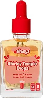 Allways Shirley Temple Drops – Sugar Free Liquid Water Enhancer with Monk Fruit – Zero Calorie Shirley Temple Drink Mix for Water – Natural Flavors – 50 Servings – No Sugar Hydration