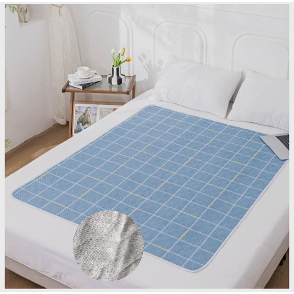 Hearda 2 Pièce Alèses de Lit Absorbantes, Impression Grand Alèses Réutilisable pour Incontinence Adultes Enfants Protège Matelas Imperméable, Lavable Coussins de Chaise (Grille 3,200x230cm)