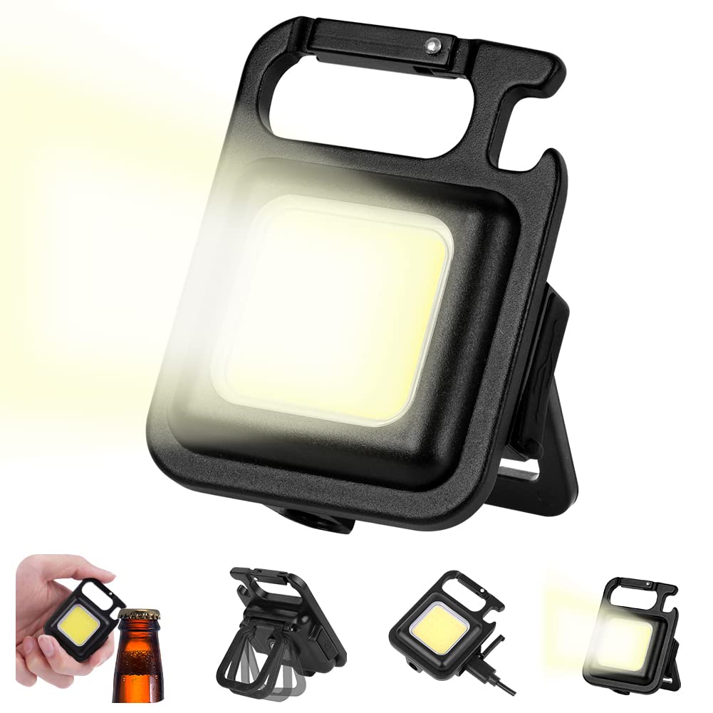 Flintronic LED Camping Lantern, Rechargeable 800 Lumens Small COB Keychain Mini Torch, Portable Mini Pocket Light, Multi-Functional Work Inspection Light for Cycling Repairing Outdoor — Amazon image 8
