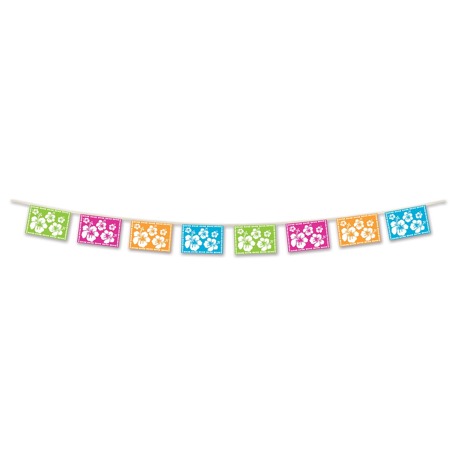 Guirlande multicolore Luau Hibiscus Beistle en plastique de 3,6 m pour soirée à thème exotique