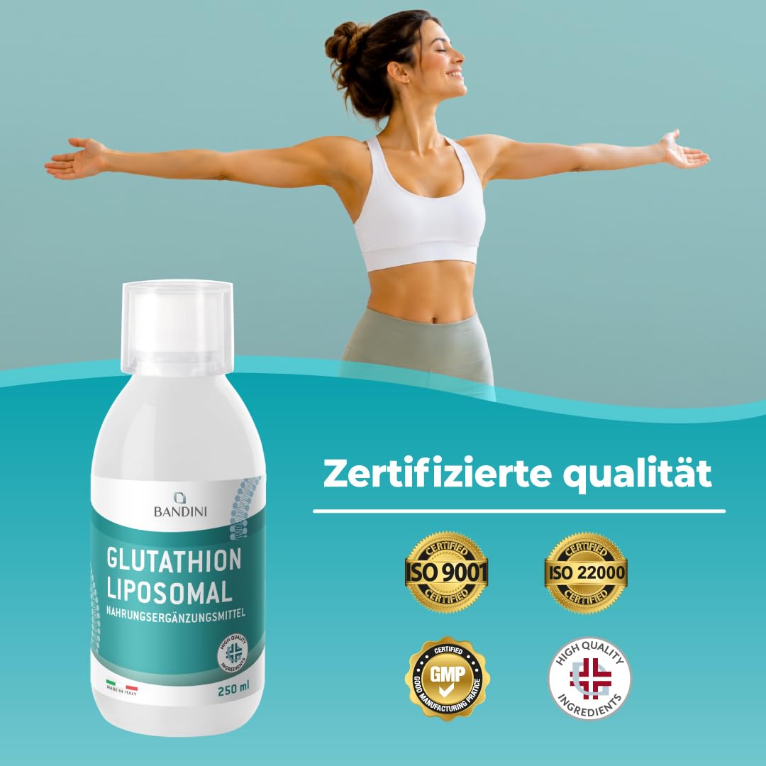 bandini liposomal glutathione 250 ml L-Glutathione Setria Liposomal Tripeptide Glutamic Acid, Cysteine, Glycine, Antioxidant, Immune System, Liver, DOSAGE:10mg SKIN Customer reviews for Lipo