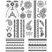 BMC 8 Sheet Set Ornate Lace Shaped Black Color Temporary Body Art Tattoos
