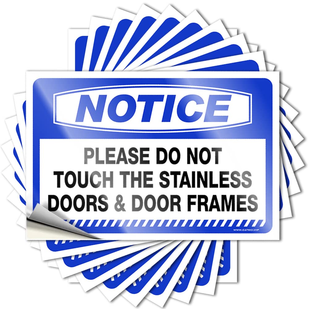 Patio Bar Accessories Bumper Hat | Notice Please Do Not Touch The Stainless Doors&Door Frames Fun Western Sticker Pack(6X9CM)