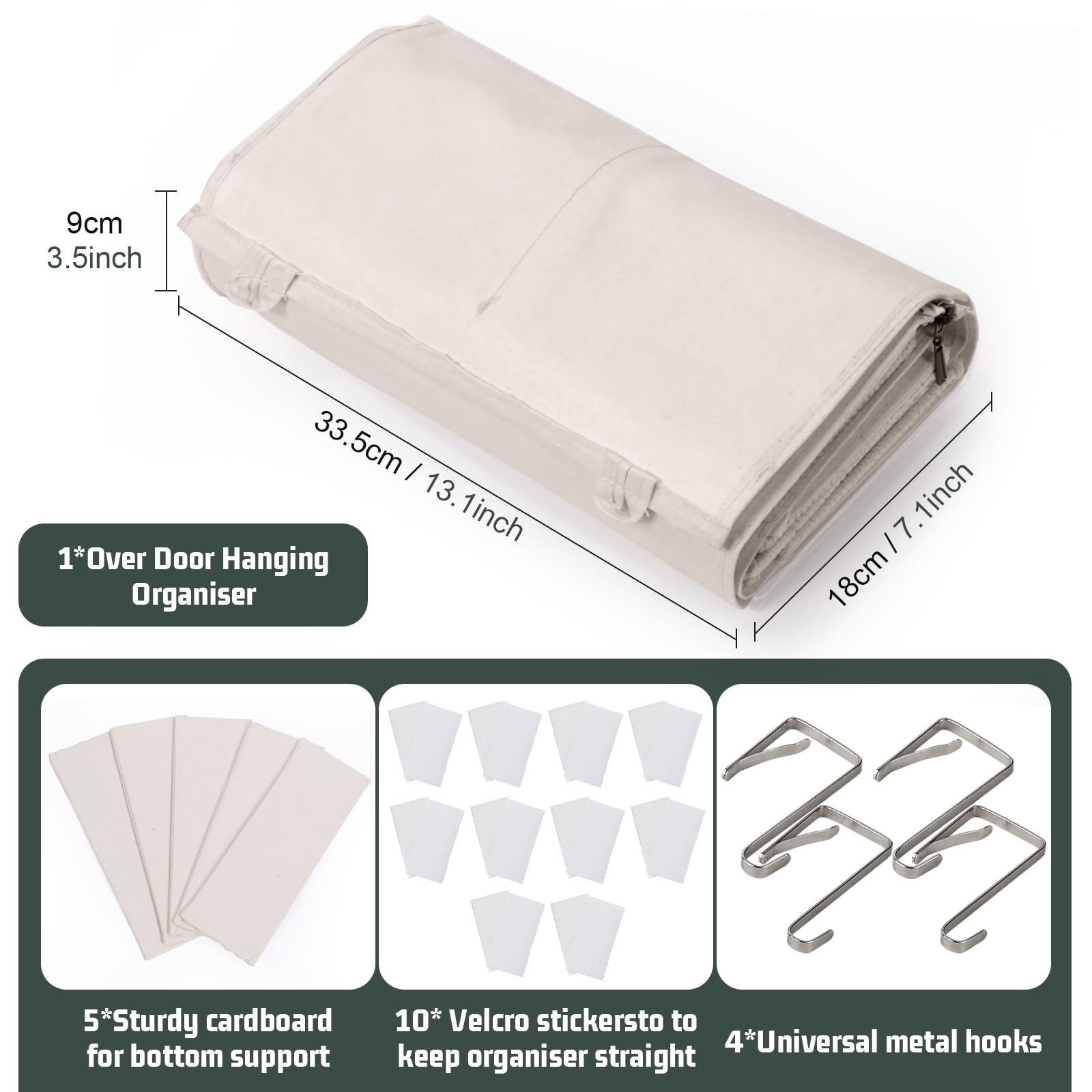 Organizador colgante con 5 bolsillos, flexible, 1 dividido en 2 organizadores, almacenamiento colgante plegable, para habitación de bebé, dormitorio, habitación infantil, baño