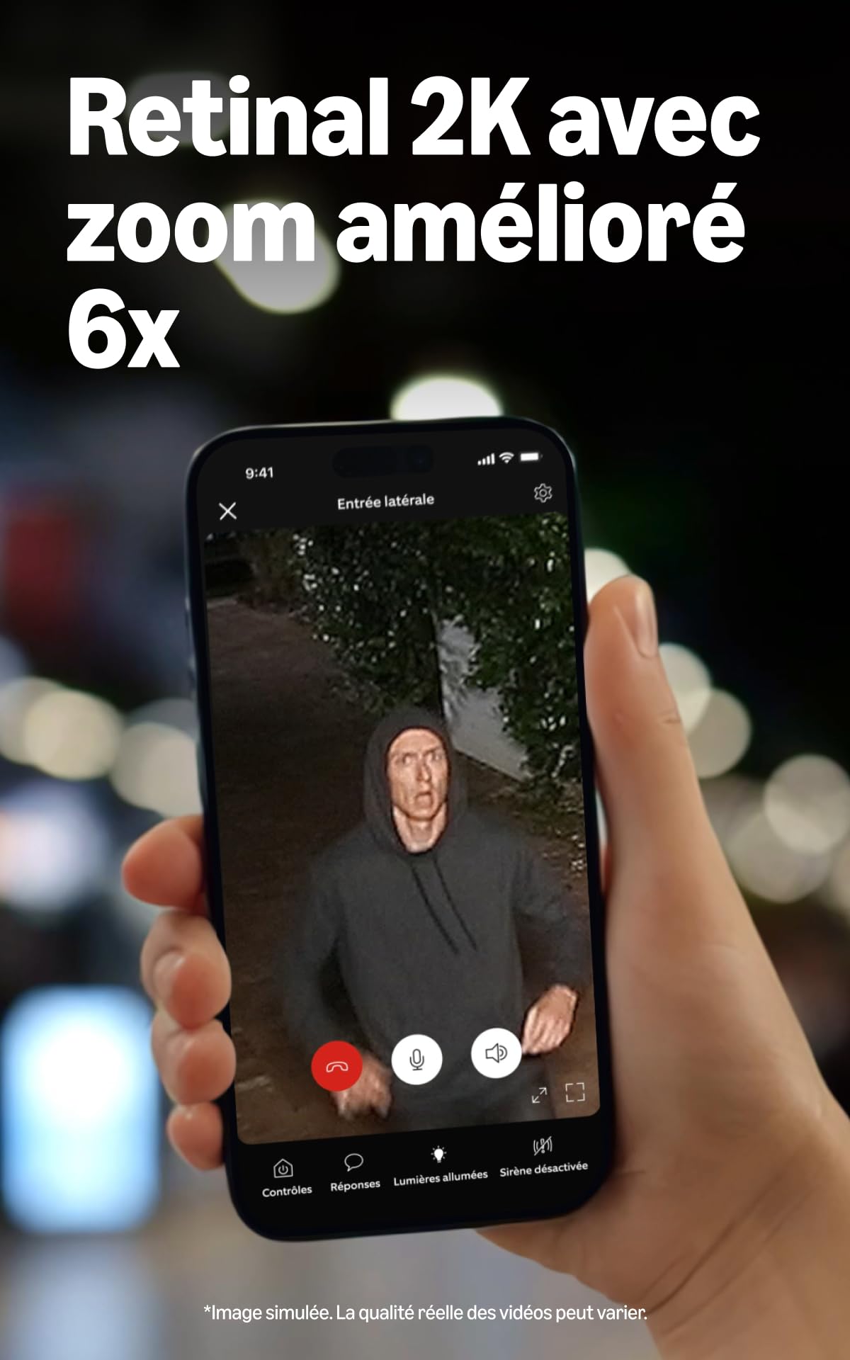 Ring Caméra Spotlight (Spotlight Cam), sans fil (nouvelle génération), Vidéo Retinal 2K , Zoom amélioré 6x, Projecteurs activés par les mouvements, Essai gratuit de 30 jours à l'abonnement Ring