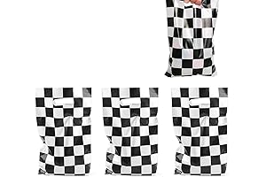 Checkered Gift Bags for Racecar-Themed Kids' Parties