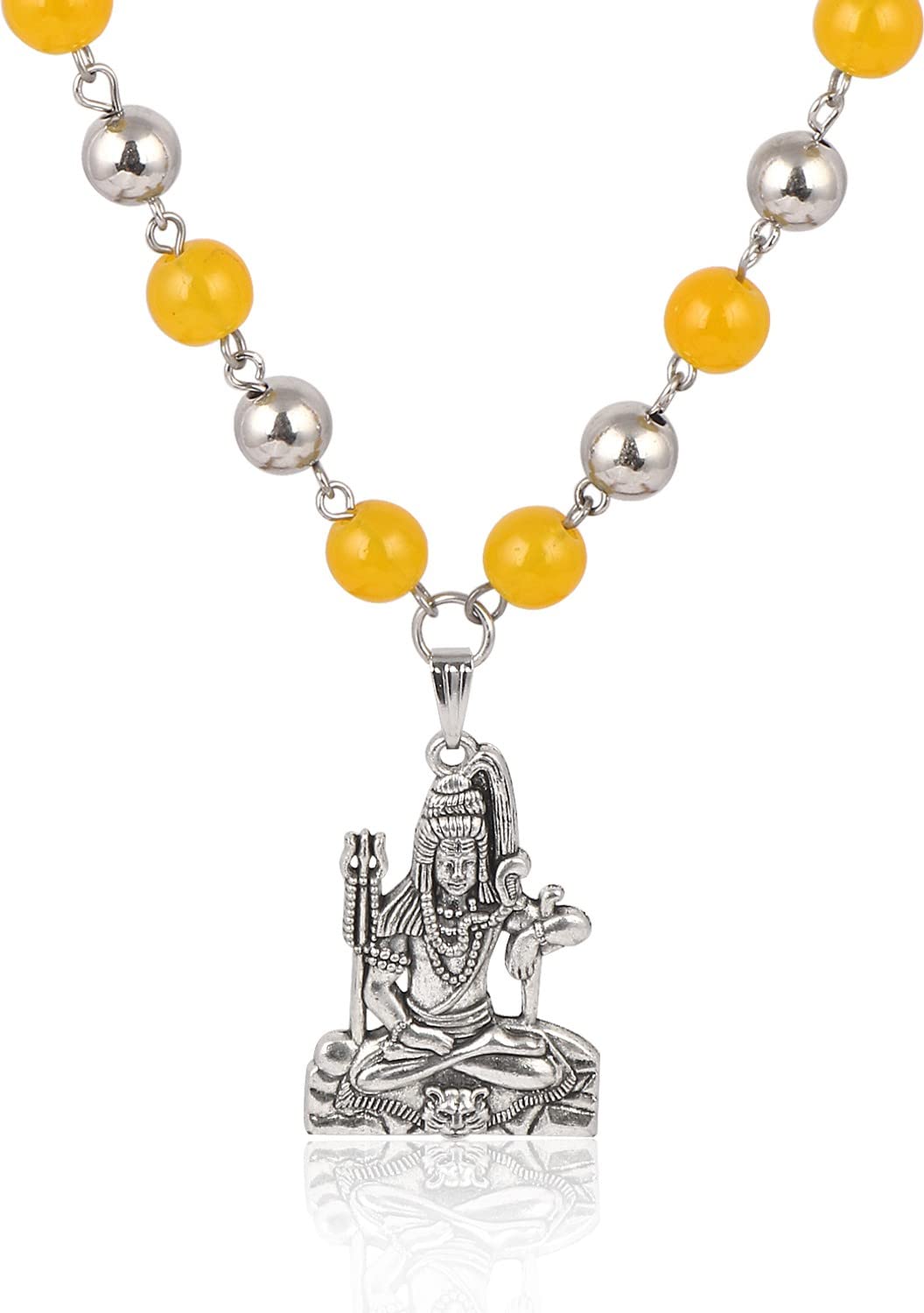 czardonic Shivji Silver Religious Pearl Stainless Steel Pendant Neckpiece | Certified & Authentic Neckpiece | Stylish & Fancy Necklace for All Men & Women-picture-28