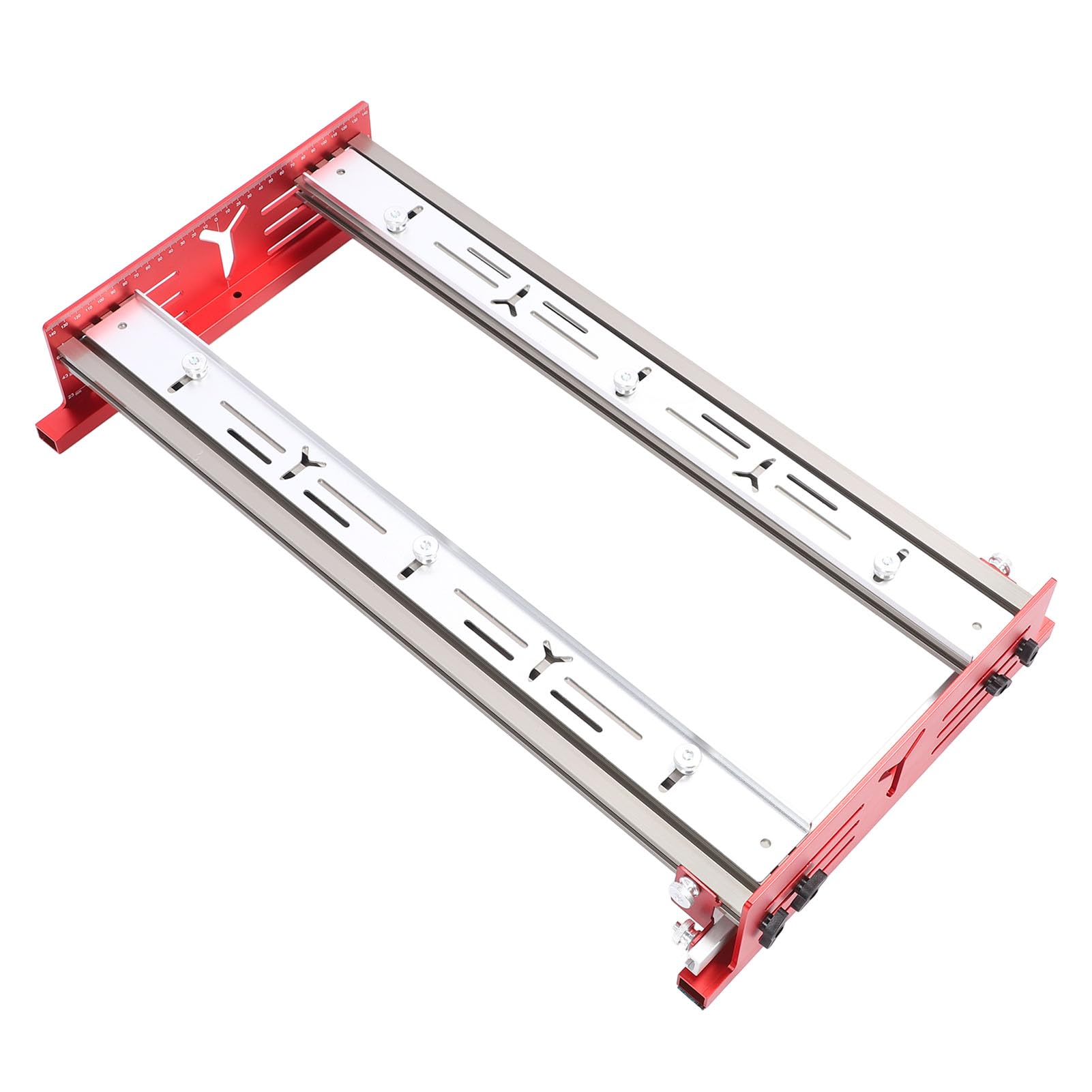 Haofy Wspornik do Rowków Frezarskich ze Stopu Aluminium Trwała Konstrukcja do Obrzeża Cięć Ziaren, Narzędzia Obróbki Drewna 590 Mm, 4 Ręczne Tablice Dociskowe Zapewniające precyzję