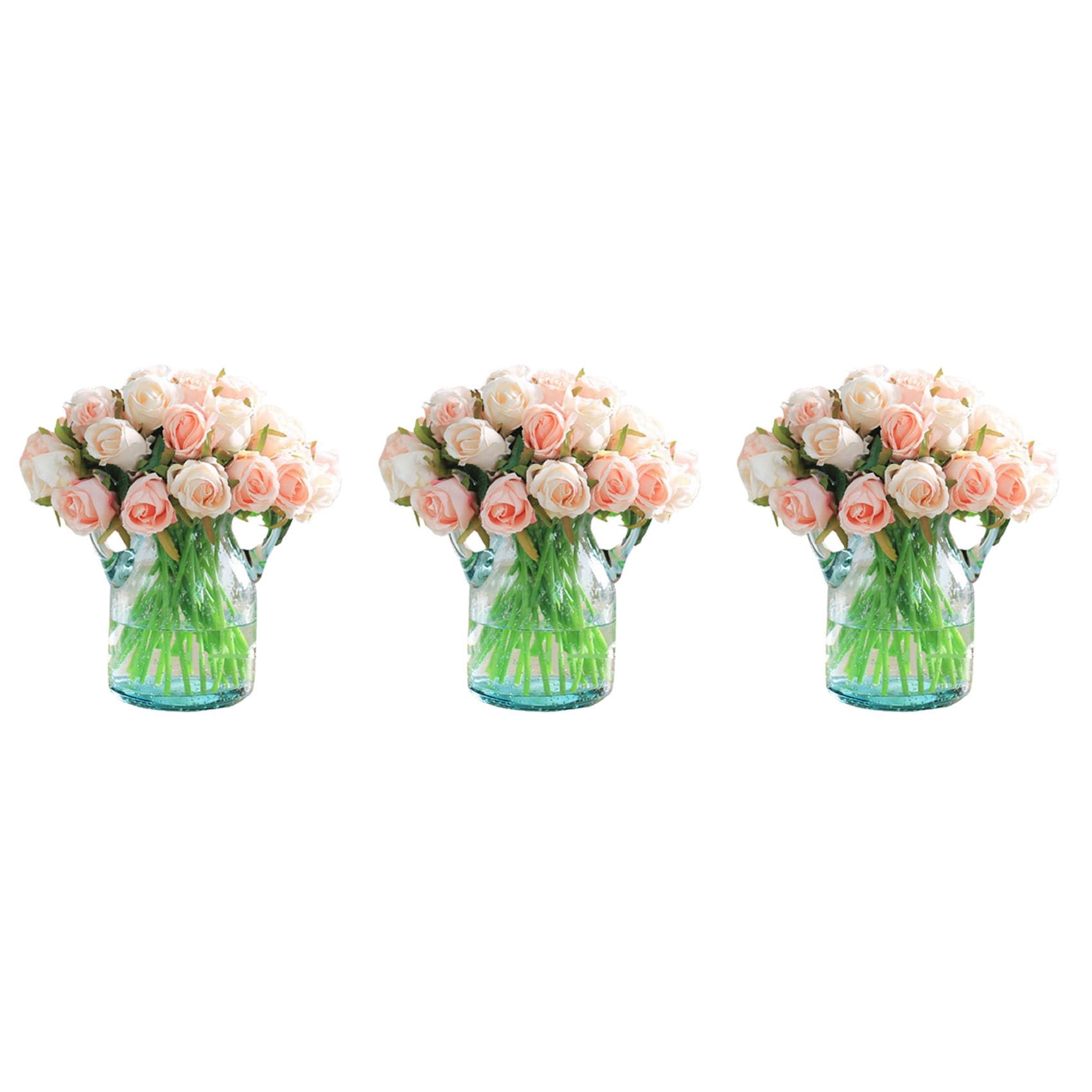 Hndhbfgrt 36Pc Artificial Rose Flowers Wedding Bouquet Thai Royal Rose Silk Flowers Home Decoration Wedding Party Decor（Champagne）