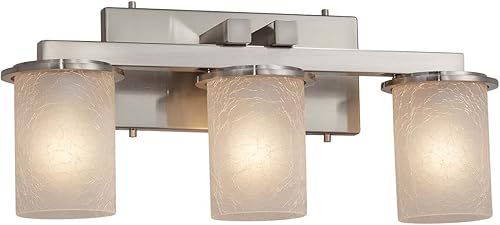 Justice Design FSN-8773-10-FRCR-NCKL - Barra de baño de níquel cepillado (3.5 x 8.3 x 2.5in)