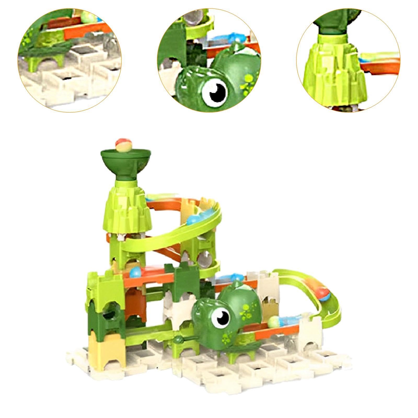 Almencla Marblebahn Spielset Bauklötze Kugelbahn Rennstrecke Aus Robustem Pp Material für Kindergeburtstag Lernspiel Geschenk Familienaktivitäten, 60 Stück