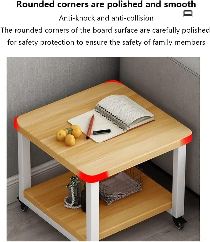 Regal für Drucker 2-stufiger Druckerständer Auf Rollen, Rollender Druckerwagen Unter Dem Schreibtisch, Druckertisch, Druckerregal Druckerhalter(C,50 * 40 * 50cm)