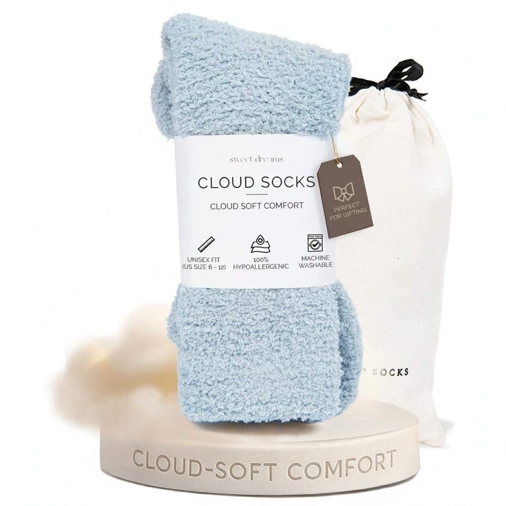 Unboxme GiftsWarm & Cozy Ultra-Luxe Cloud Sock for Women & Men - Super Soft Luxurious Fabric Sleep Socks