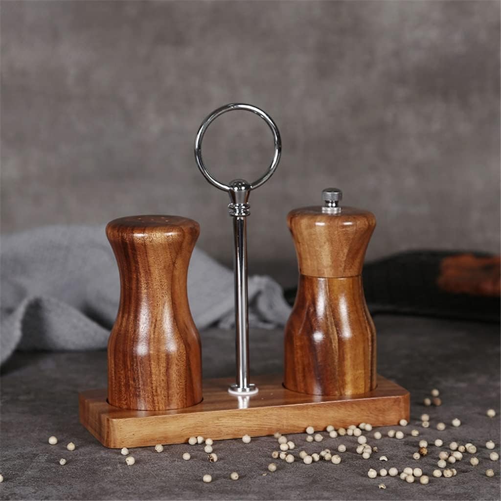 Oak Wood Pepper Spice Mill Grinder Set Mills Ceramic Grinding Core Multipurpose Seasoning Bottle BBQ Tools