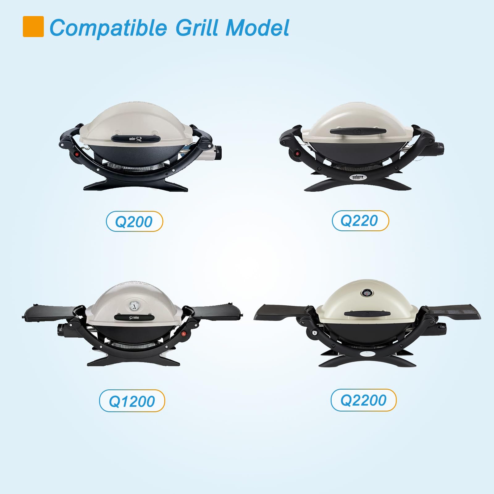 BBQration 7583 Cast Iron Griddle & 41862 Burner for Weber Q2000 Q2200 Q200 Q220 for Weber Medium Q Parts 394001 53060001 54060001 54060301 566001 Grills, Replacement Parts for Weber 7583 6559