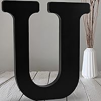 Vista 28 de AOCEAN Letras de madera negra de 12 pulgadas Letras de madera sin terminar para Halloween Letras decorativas de pie Rebanadas Tablero