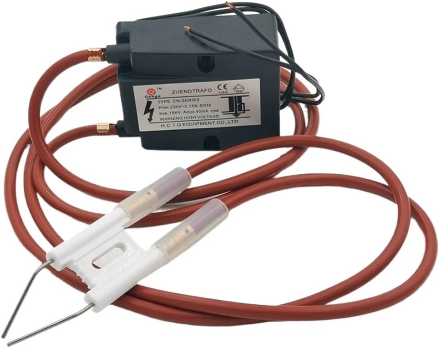 Waste Oil Burner Igniter 15KV Ignition Coil Boiler Ceramic Ignition Needle High Pressure Voltage Pulse Igniter(2pcs Cable)