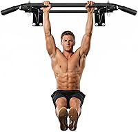 KBQ Wall-Mounted Pull-Up Bar: 440lbs Capacity Home Gym Chin-Up Bar for Strength Training, Inverted Workouts & Muscle Building