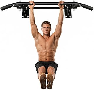 KBQ Wall-Mounted Pull-Up Bar: 440lbs Capacity Home Gym Chin-Up Bar for Strength Training, Inverted Workouts & Muscle Building