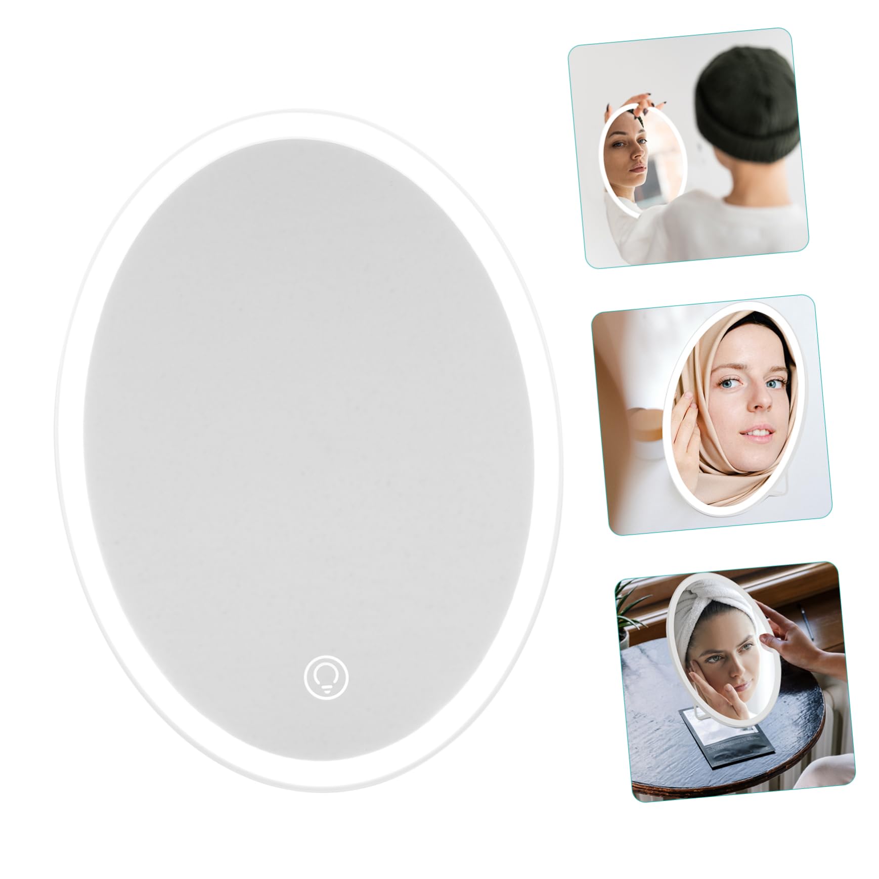 Housoutil Led Lighted Makeup Mirror Large Illuminated Vanity Mirror Led Cosmetic Mirror with Mirror Front Light for Women