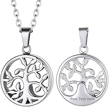 PROSTEEL Urne Kette personalisiert Kreuz/Maria/Lebensbaum Anhänger Halskette Memorial Asche Anhänger mit 55cm/50cm Kette Edelstahl/18k vergoldet Andenken Erinnerung Schmuck Accessoire