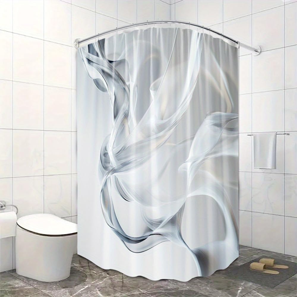 Rauchfarbener Duschvorhang mit 12 Haken,minimalistischer Duschvorhang fürs Badezimmer,modernes,maschinenwaschbares Badezimmerdekor aus Polyestergewebe (183 x 200 cm/72 x 79 Zoll (B x H)