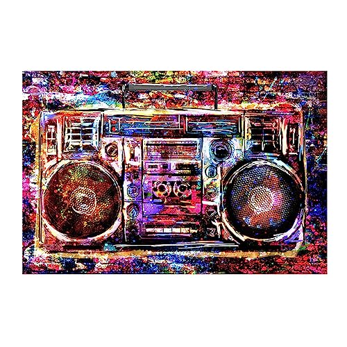 Affiche Vintage Radio Graffiti Toile Pop Art 40x60cm