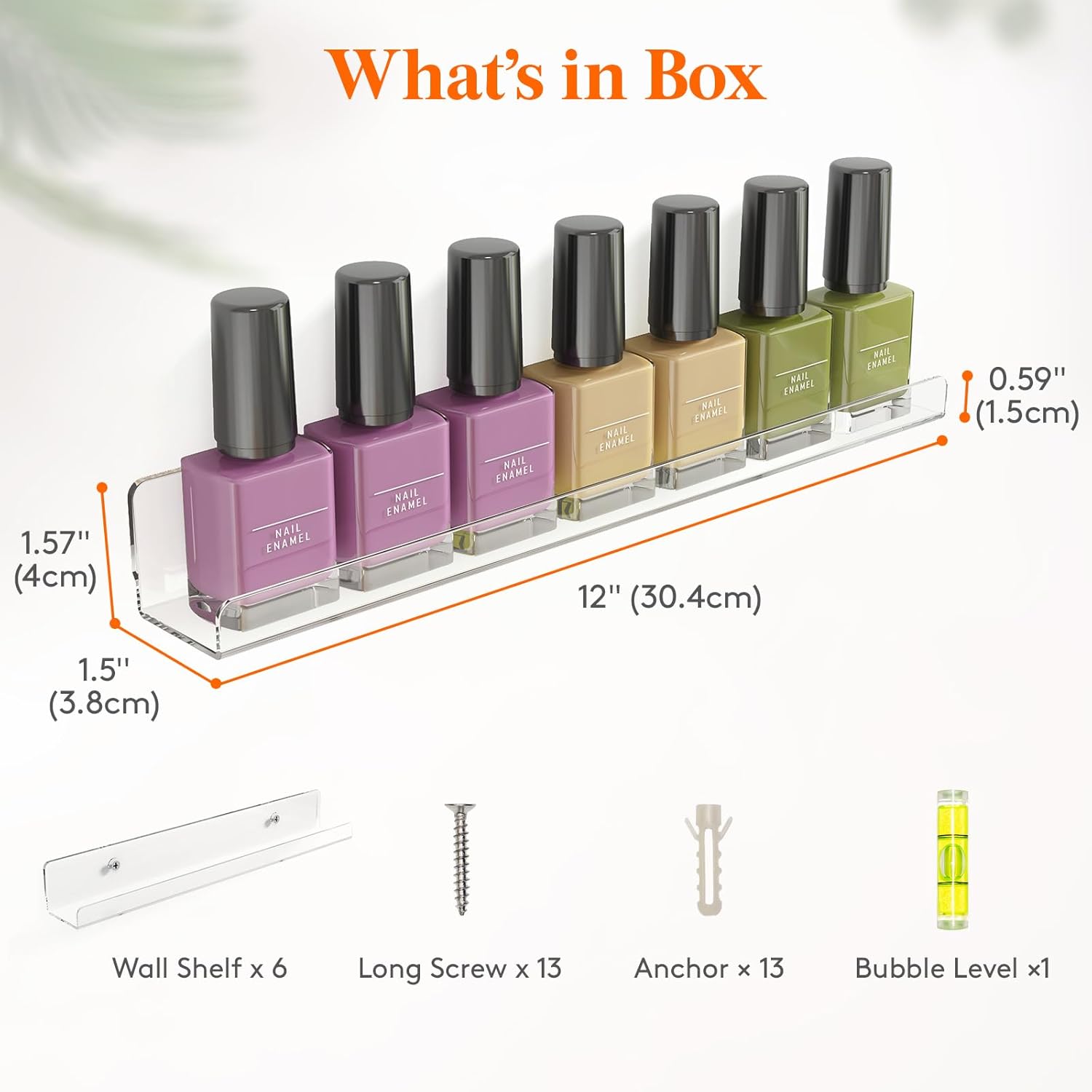 Contents of the Lifewit Floating Shelves package