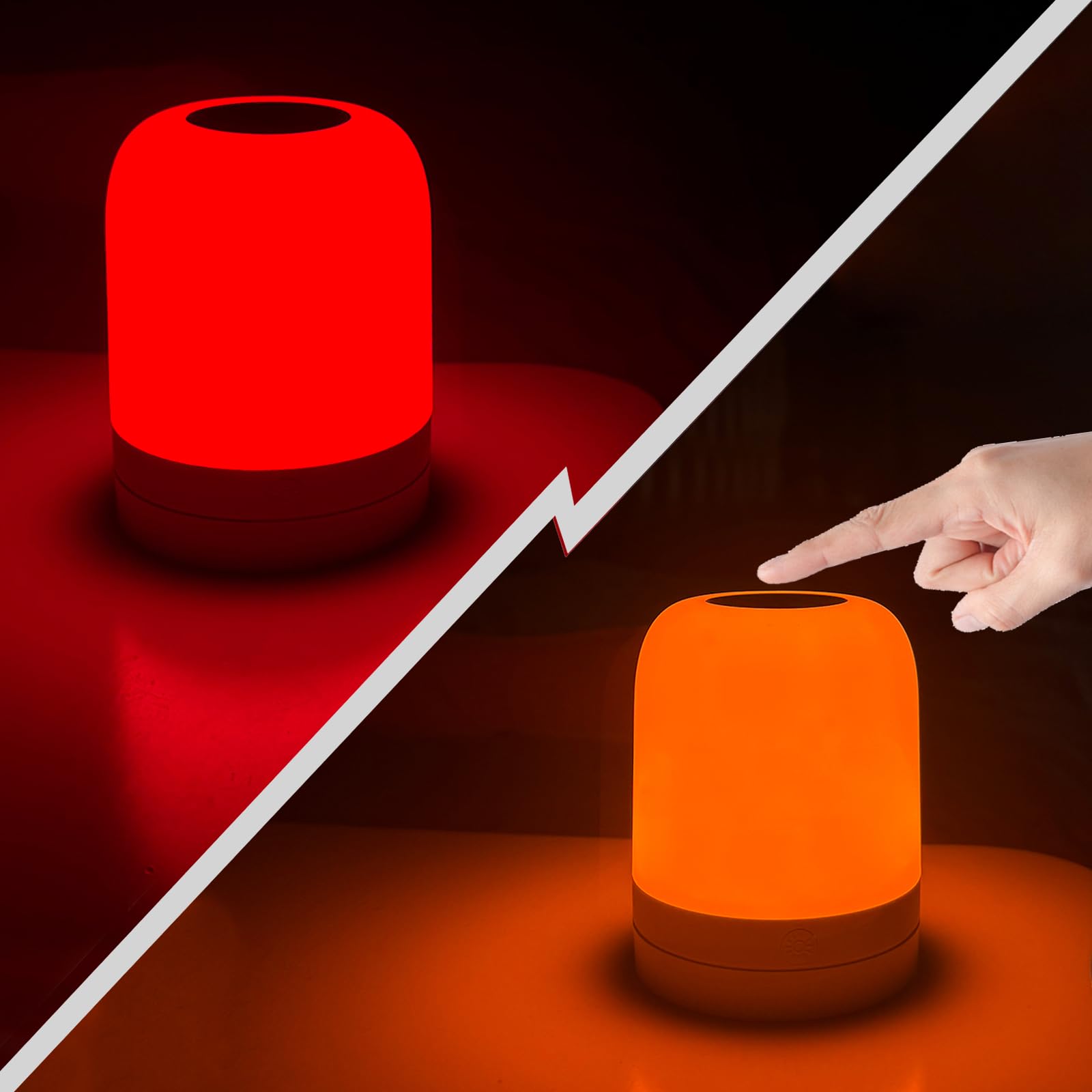 Amazon.com: ZEQIDOU Amber & Red Sleep Aid Night Light Dimmable 2