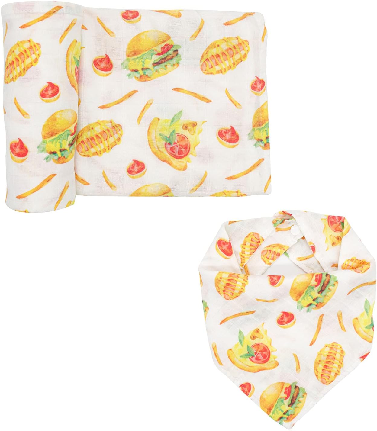 immispace - Ultra Soft Muslin Swaddle & Bandana Bib Set | Newborn Gift For Boys & Girls | 30% Organic Cotton + 70% Rayon