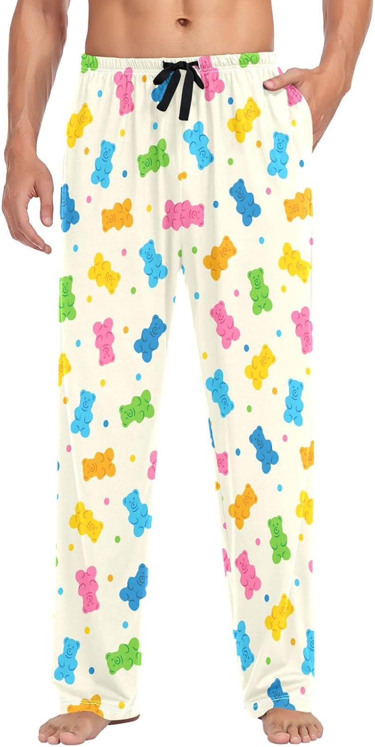 Mens Cotton Pajama Pants Animal Sleepwear Pj Bottoms Lightweight Lounge Pants S-XXL