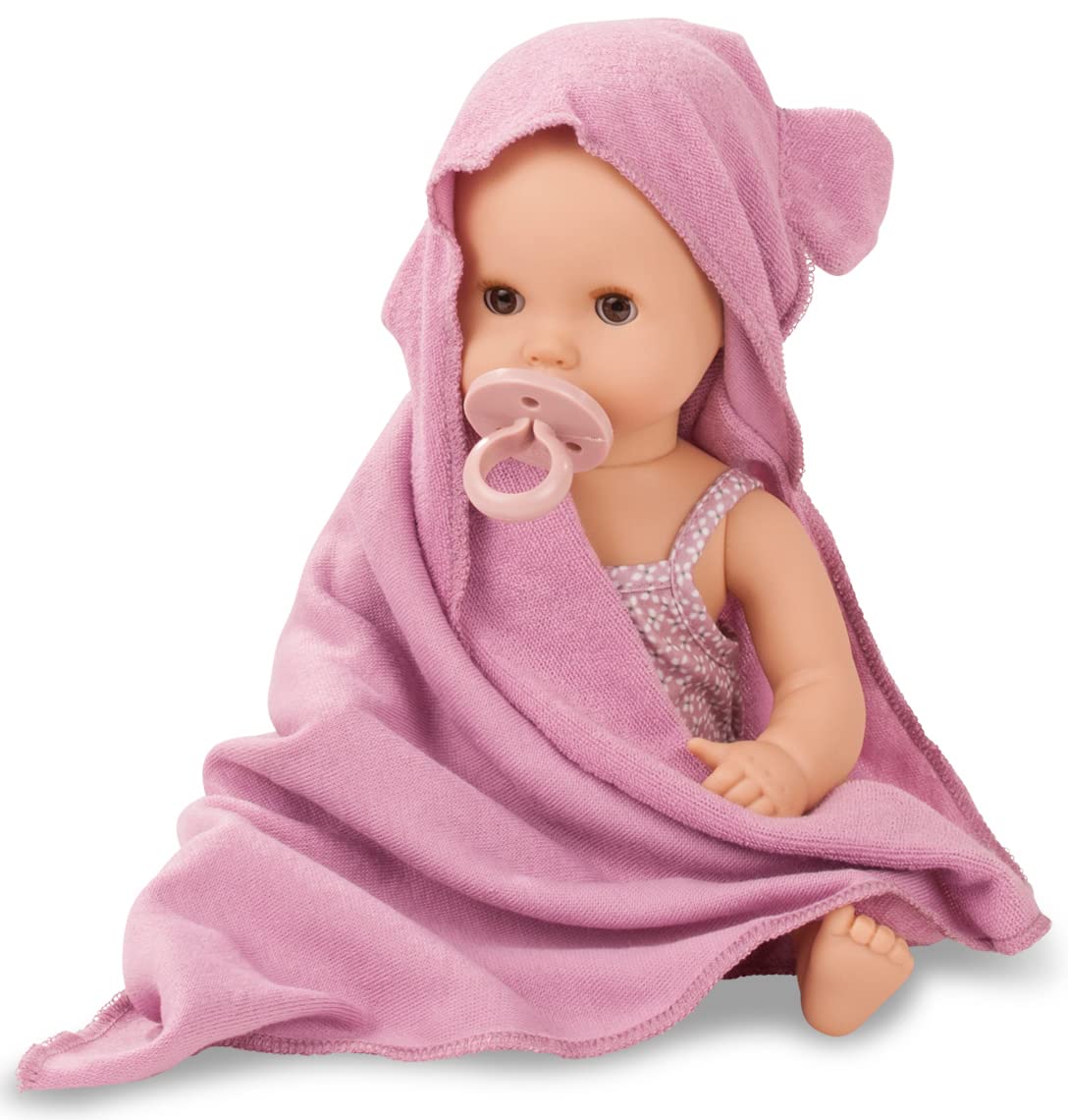Götz 2253147 Sleepy Aquini Girl Avocado Puppe 33 cm Badepuppe 10-TLG | für Kinder ab 3 Jahren, Babypuppe, ohne Haare, Hartkörper, braune Schlafaugen, Trink-/Töpfchenfunktion, Pool und Schnuller