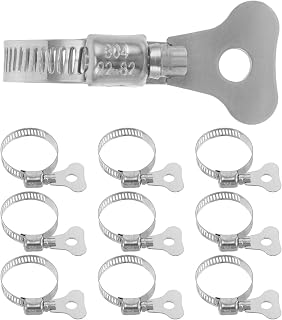 10pcs Stainless Steel Hand Tightening Pipe Clamps Adjustable