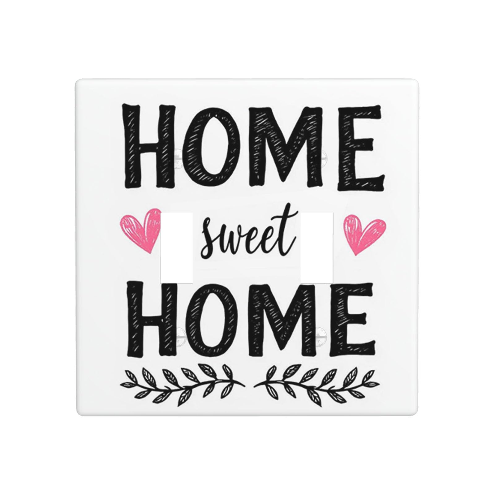 Moslion Home Sweet Home 2-Gang Switch Covers Double Toggle Wall Plate Outlet Covers Light Plug for Kitchen Home