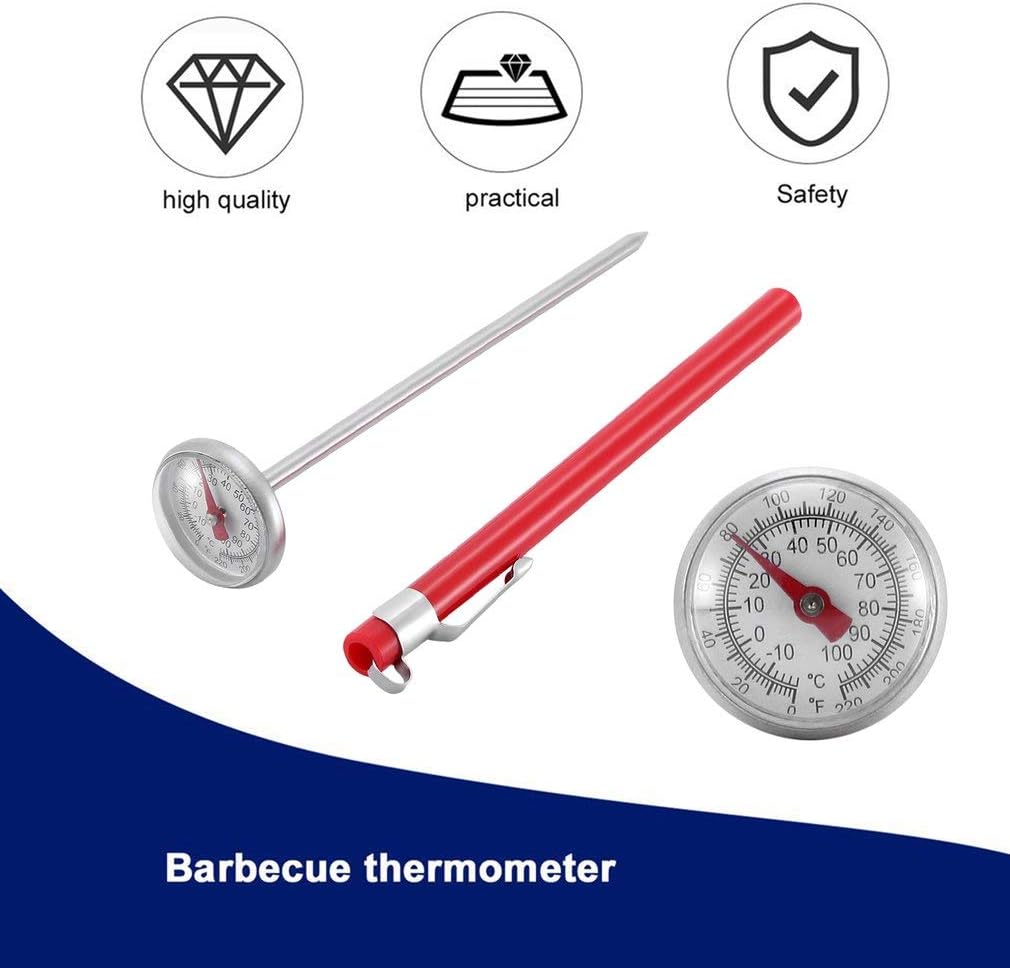 Review Deep Fry Thermometer,Instant Read Meat Thermometer,Standard Red