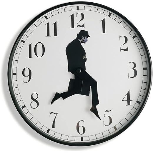 Silly Walks Wall Clock - Black