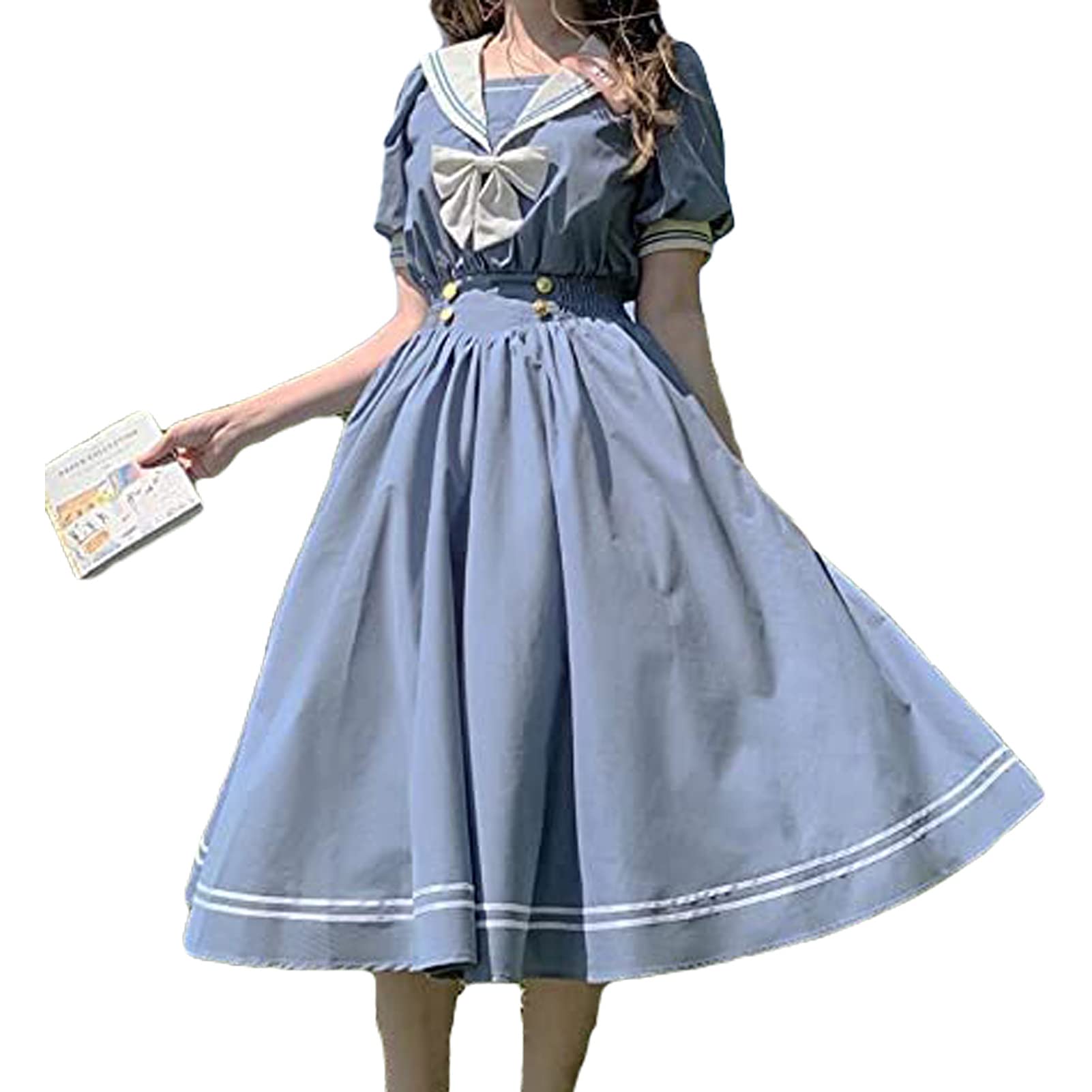 Amazon | lucky lemon 森ガール系 ワンピース レディース セーラー服