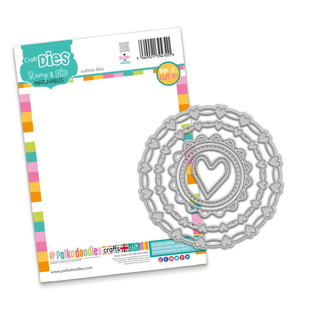 Nested Heart Dies Craft, Card Making Cutter Dies - wh