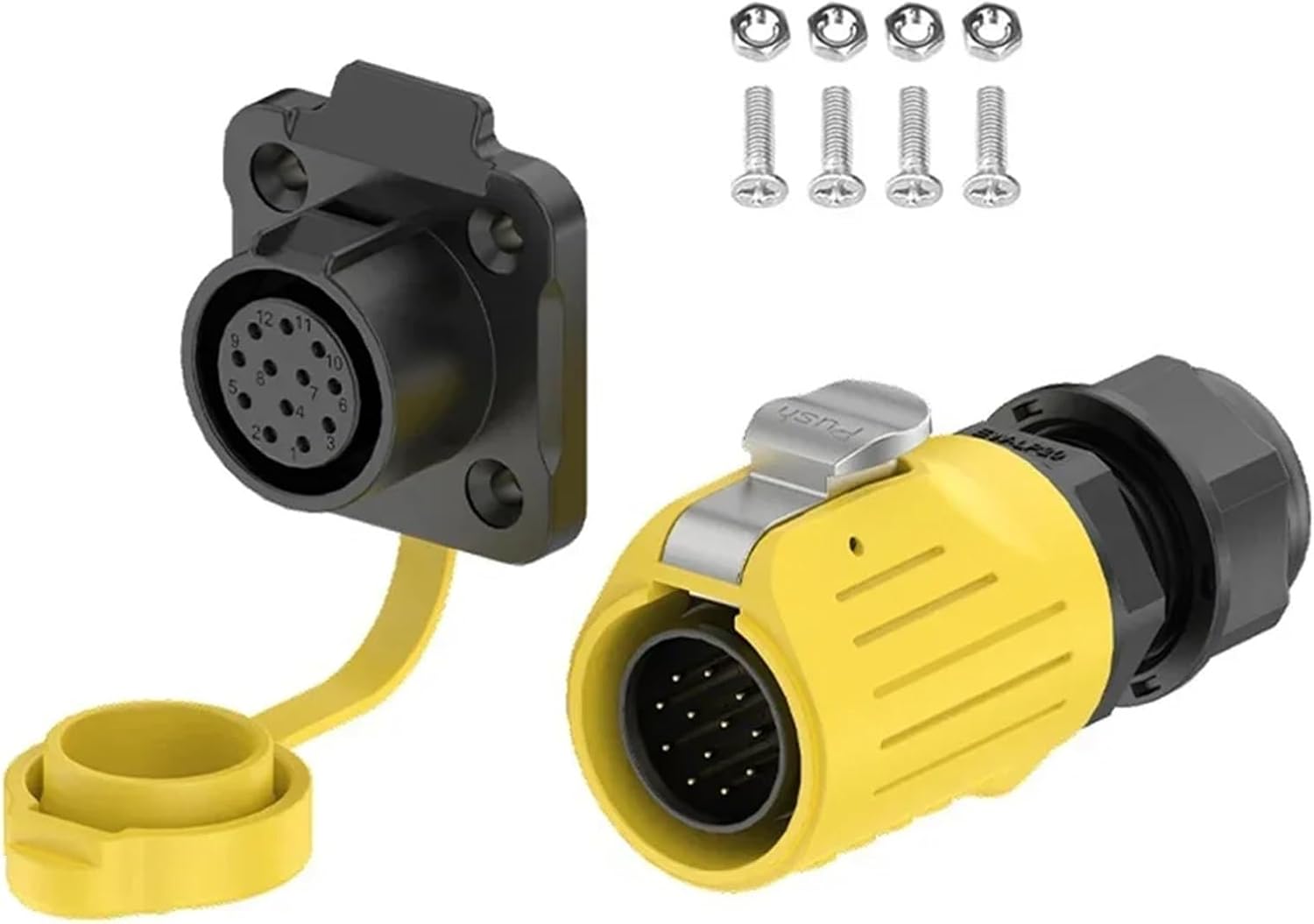 EW-LP20 Outdoor 2 3 4 5 7 9 12 Pin Waterproof IP68 M20 Soldering Connector Quick Electrical Female Male(12 Pin Female Socket)